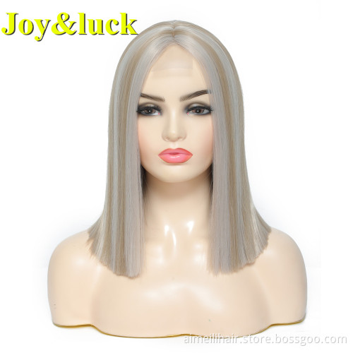 Black Front Lace Wig Party Cosplay With Adjustable Band Middle Part Wholesale Long Straight Wig Lace Front Synthetic Hair Wigs